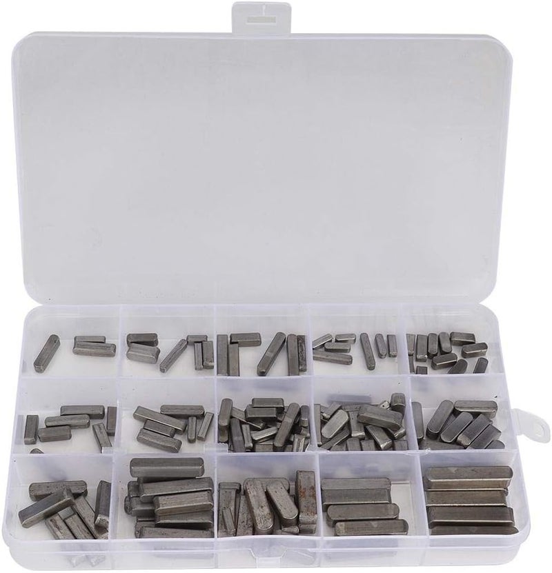 JADPES Steel Machine Keyway Assortment, 140PCS 12mm 16mm 20mm 25mm Professional Parallel Drive Shaft Key Round Ended Key for Shaft Type Fastening Connection - Image 1
