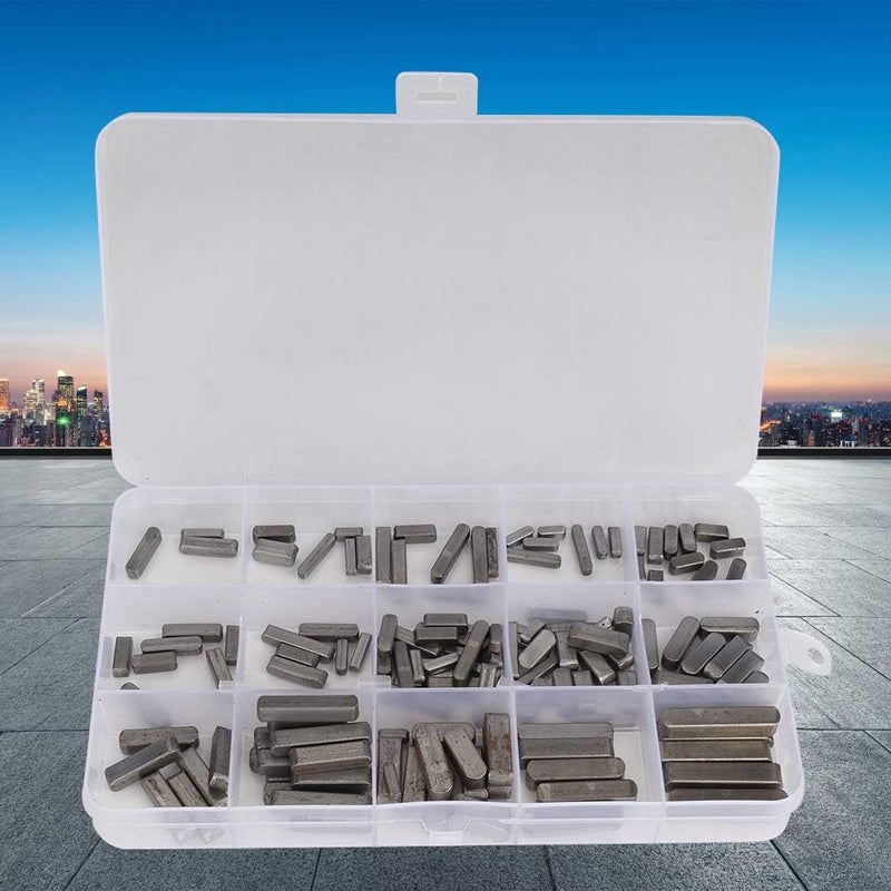 JADPES Steel Machine Keyway Assortment, 140PCS 12mm 16mm 20mm 25mm Professional Parallel Drive Shaft Key Round Ended Key for Shaft Type Fastening Connection - Image 5