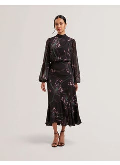 Ted Baker Printed Neck Tie Detail Dress  - Image 1