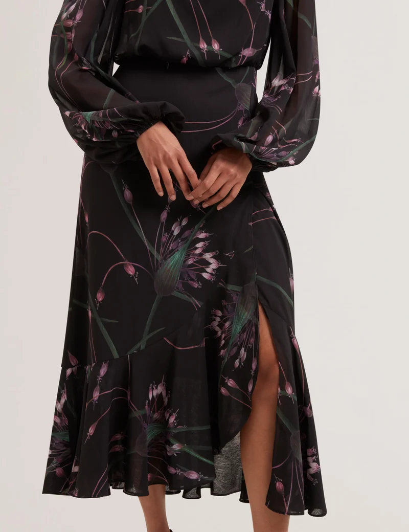 Ted Baker Printed Neck Tie Detail Dress