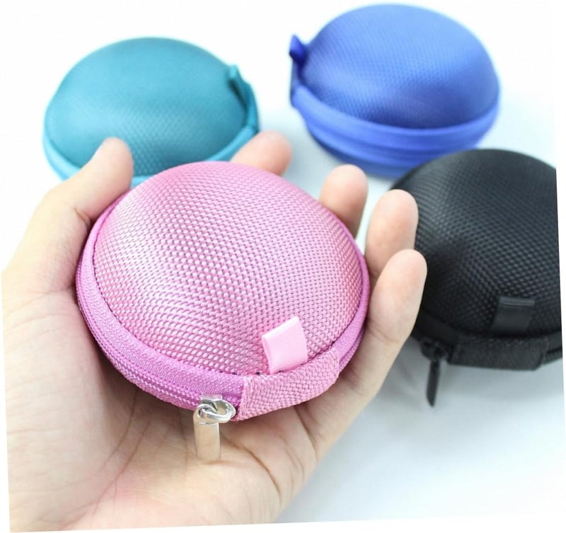 5pcs Multi-Functional Eva Earphone Storage Pouch Data Cable Bag Lightweight Zipper Organizer for Wired Earbuds and USB Accessories Black Purple Silver - Image 4