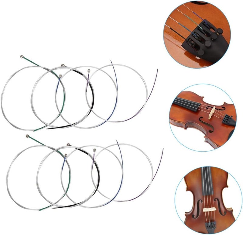 Alasum 8Pcs Violin Strings Full Set Replacement Strings Kit with Standard Tension for Acoustic Violin Players Beginner Friendly and Easy to Use - Image 3
