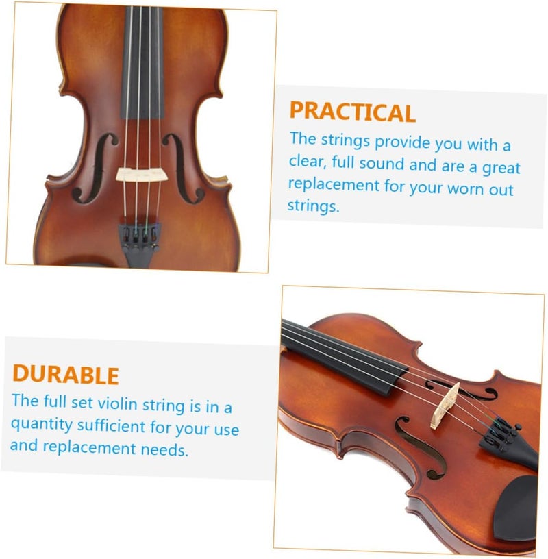 Alasum 8Pcs Violin Strings Full Set Replacement Strings Kit with Standard Tension for Acoustic Violin Players Beginner Friendly and Easy to Use - Image 4