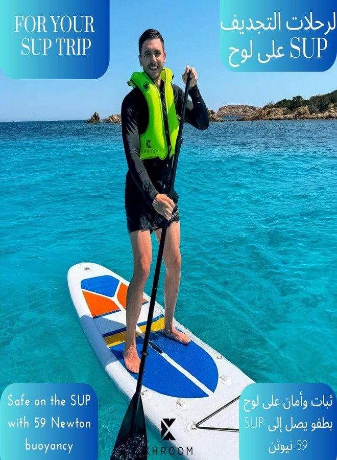 Khroom Inflatable Snorkel Vest for Adults and Teens | 150-190 cm Height | up to 100 kg | Complies with strict EU standard | Buoyancy Jacket for Snorkeling and SUP - Lightweight Snorkel Vest (Black) - Image 3