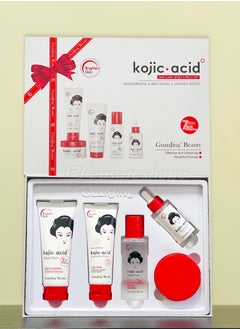 GUANJING Kojic Acid Skin Care Set 5 Pieces – Whitening Brightening Anti Dark Spots Hyperpigmentation Uneven Skin Tone with Cream Serum Toner Face Wash Sunscreen for All Skin Types  - Image 4
