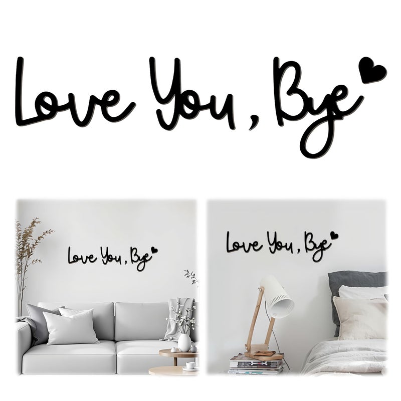 BADAO Love You Bye Wood Sign Home Decor,Above Door Topper Decoration,Boho Decor for Window Wall Express Love and Warm for Your Family Lovers,Wall Art Gift Hallway Entryway Door Decorations for House Office - Image 1