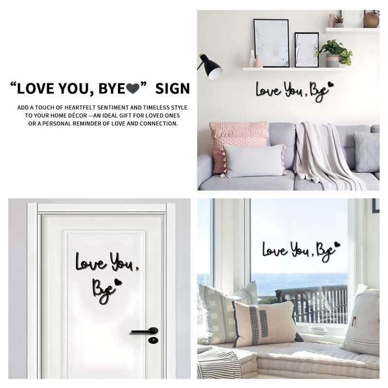 BADAO Love You Bye Wood Sign Home Decor,Above Door Topper Decoration,Boho Decor for Window Wall Express Love and Warm for Your Family Lovers,Wall Art Gift Hallway Entryway Door Decorations for House Office - Image 2