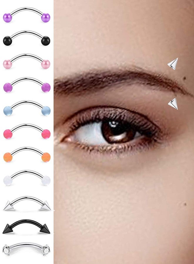 SCERRING 16G Eyebrow Piercing Rings Clear CZ Tragus Helix Cartilage Rook Daith Earrings Lip Ring Barbell Body Piercing Jewelry Retainer 8mm 30PCS Mix Color - Image 3