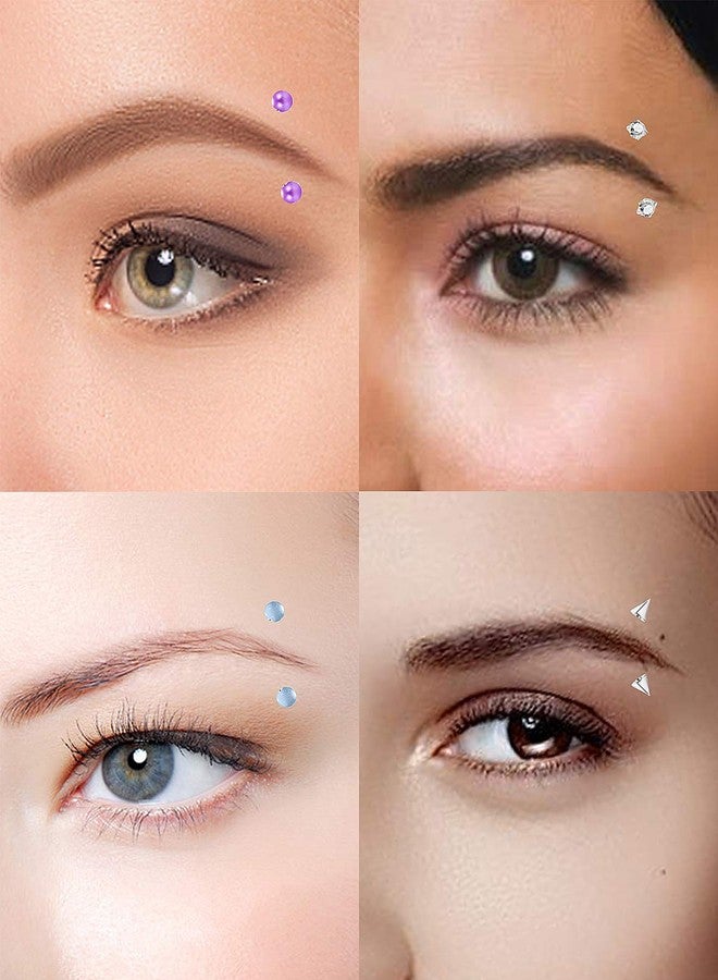 SCERRING 16G Eyebrow Piercing Rings Clear CZ Tragus Helix Cartilage Rook Daith Earrings Lip Ring Barbell Body Piercing Jewelry Retainer 8mm 30PCS Mix Color - Image 4