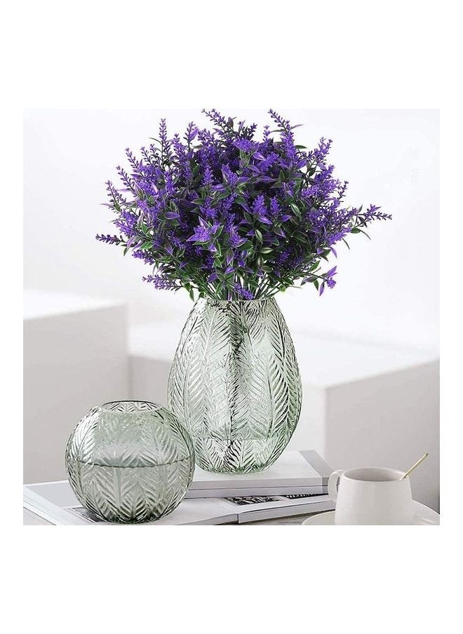 XiuWoo Pack Of 10 Artificial Lavender Flower Plant Purple/Green  - Image 4