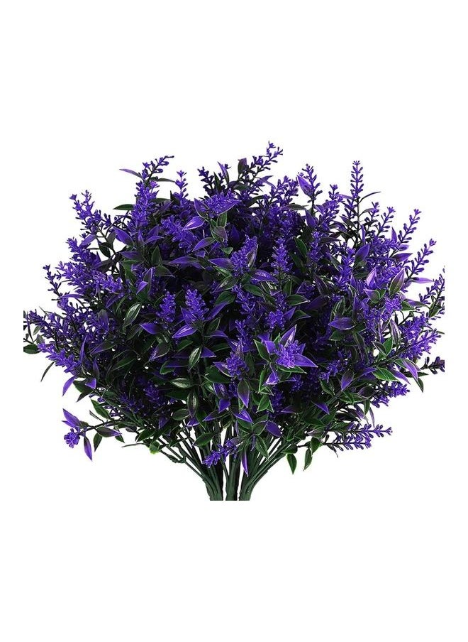 XiuWoo Pack Of 10 Artificial Lavender Flower Plant Purple/Green  - Image 2