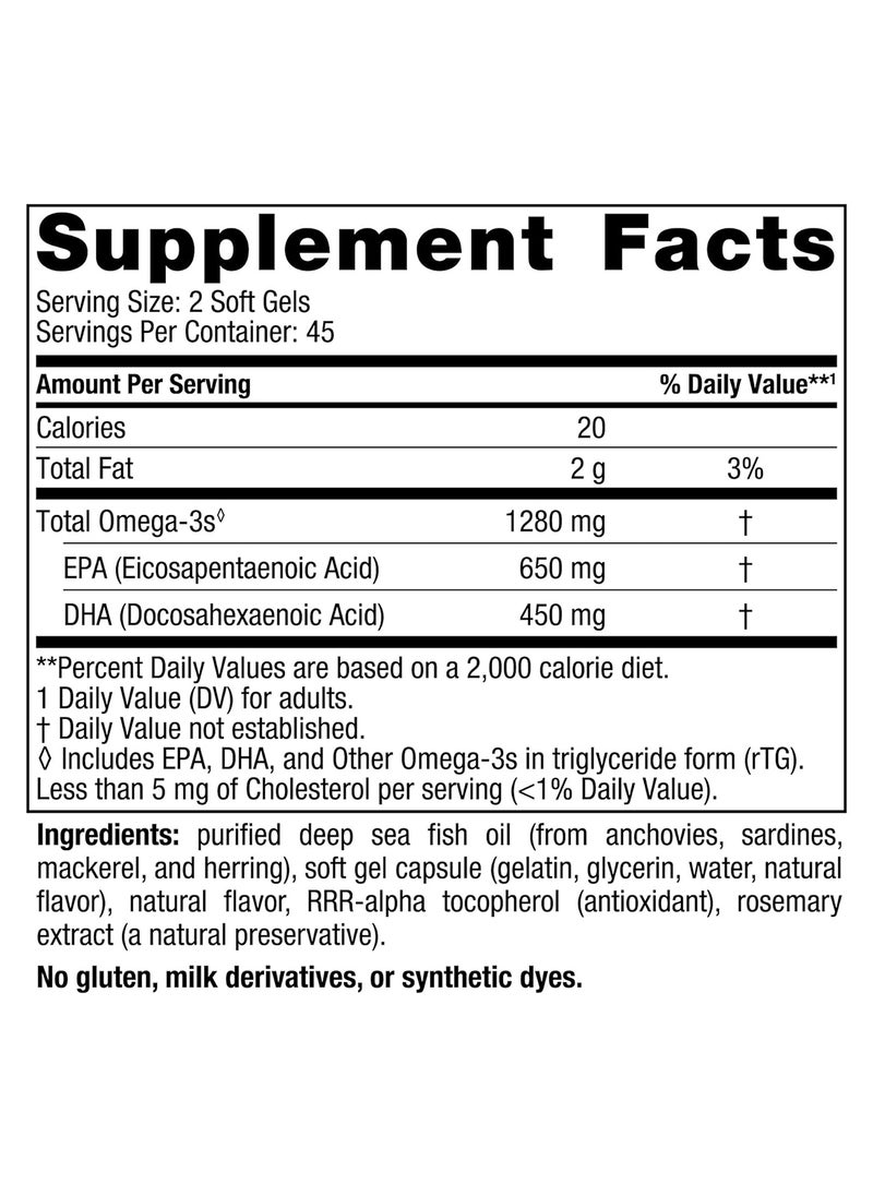NORDIC NATURALS - Ultimate Omega Softgels Lemon 90 Count - Image 1