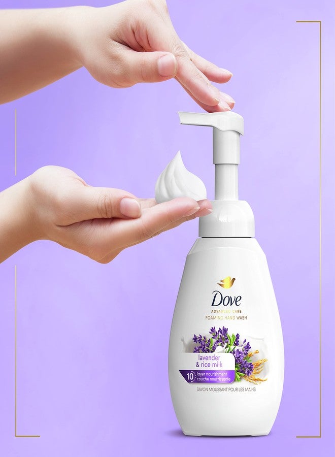 Dove Foaming Hand Wash Lavender & Rice Milk Pack of 4 Protects Skin from Dryness, More Moisturizers than the Leading Ordinary Hand Soap, 10.1 oz - Image 5