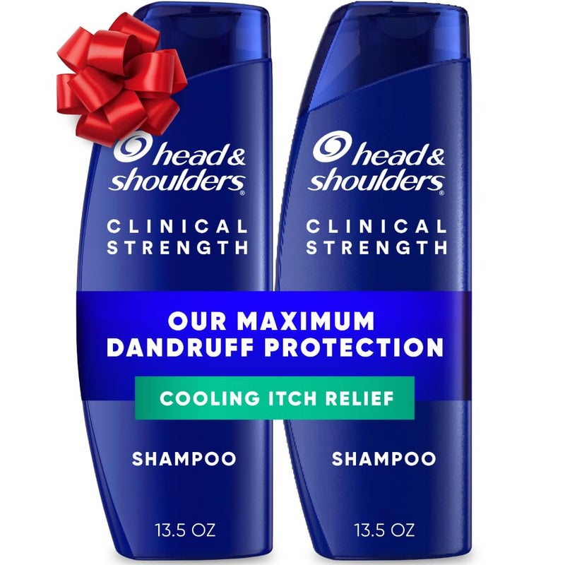 Head & Shoulders Anti-Dandruff Shampoo, Clinical Strength Intensive Itch Relief Twin Pack, 1% Selenium Sulfide, Seborrheic Dermatitis Relief, Itch Relief, 13.5 fl oz Each - Image 1
