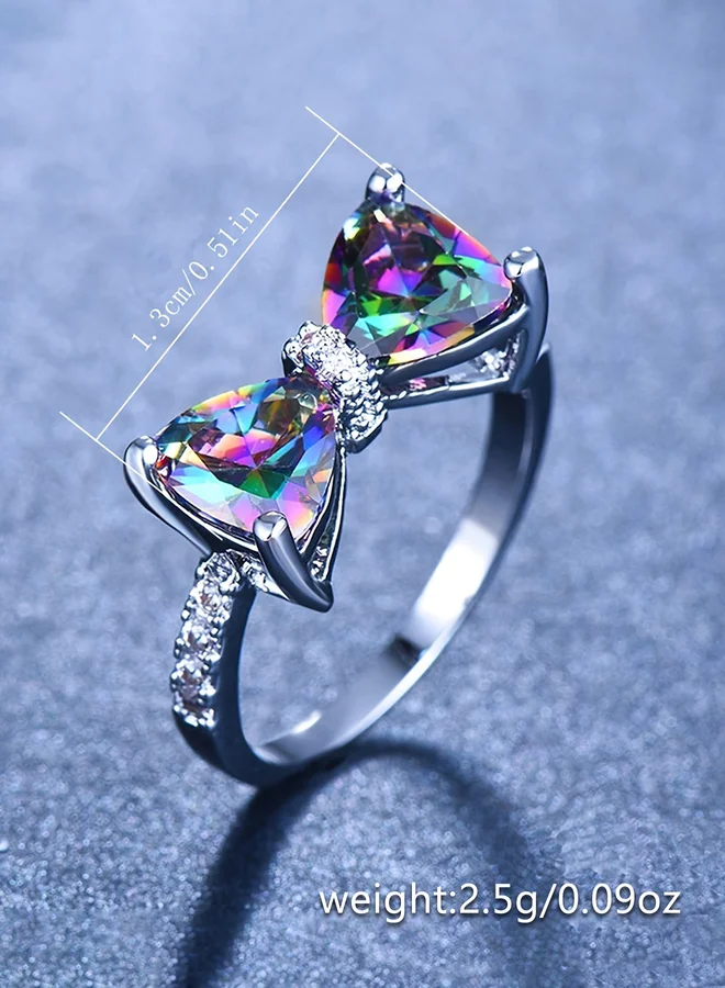 تايك تو Take Two Zircon Bow Detail Ring