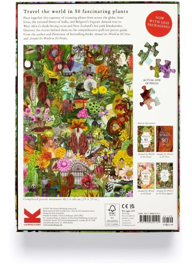 Laurence King Around the World in 50 Plants 1000 Piece Puzzle  - Image 1