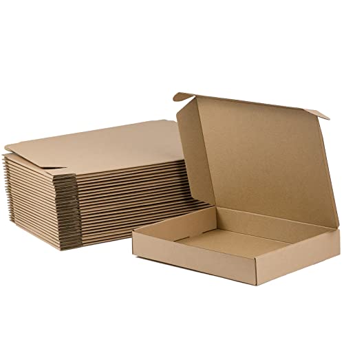 Sodissa 13x10x2 Inches Shipping Boxes Pack of 25, Brown Corrugated Cardboard Boxes for Small Bussiness - Image 1
