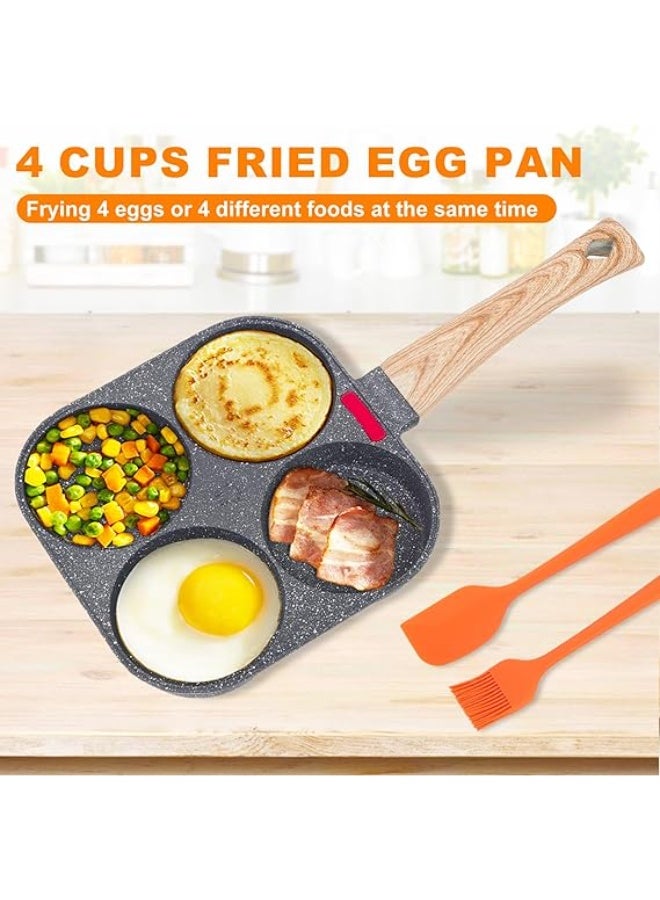 AH Flirto 4-Cup Non-Stick Egg Pan, Pancake Pan for Healthy Breakfast, Aluminum Omelette Pan, Mini Egg Pan, Easy to Clean, Egg Frying Pan Suitable for Gas Stove and Induction Cooking - Image 5