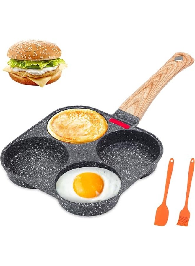 AH Flirto 4-Cup Non-Stick Egg Pan, Pancake Pan for Healthy Breakfast, Aluminum Omelette Pan, Mini Egg Pan, Easy to Clean, Egg Frying Pan Suitable for Gas Stove and Induction Cooking - Image 1