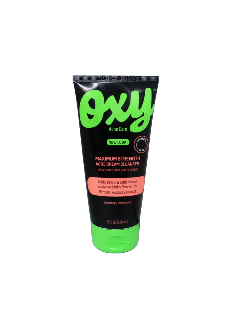 Oxy - Oxy Acne Medication Face Wash  Maximum Action with Maximum Strength 10 Benzoyl Peroxide 5 Fl Oz - Image 1