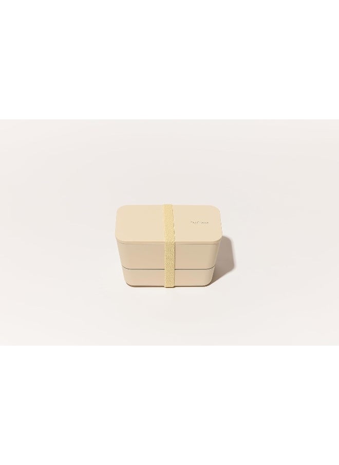 Takenaka TAKENAKA Bento Lunch Box, Flat Dual Eco-Friendly and Sustainable Bento box from Japan (White Eggshell)  - Image 4