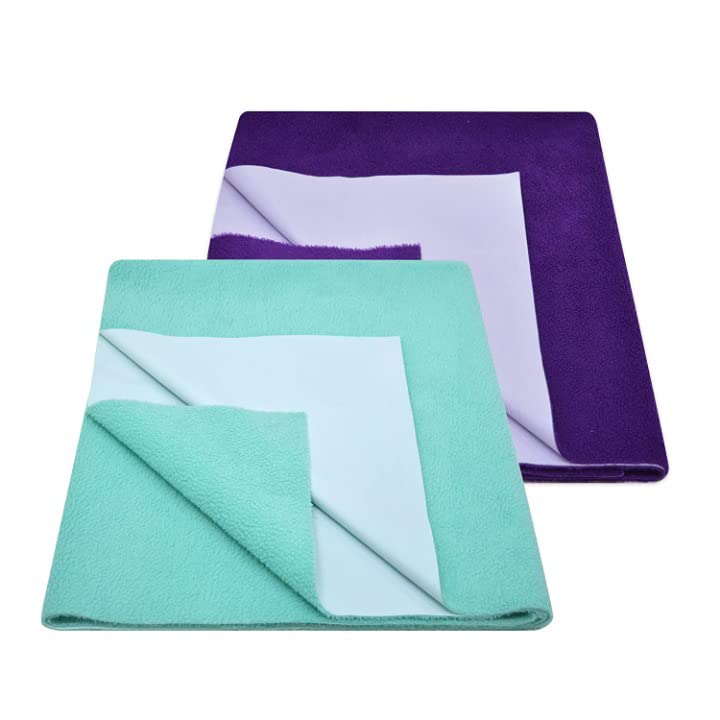 ATOOTFUSION Sleep Baby Dry Sheet for New Born Babies | Infant Waterproof Bed Protector Sheet for Baby, Large Combo, Plum + Sea Green - Image 1