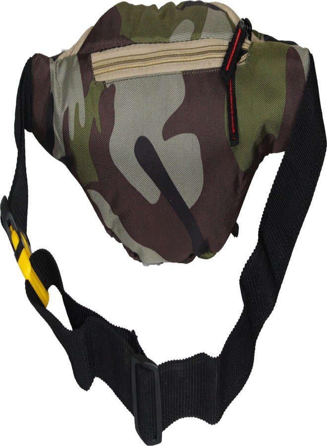 World Star Polyester PU Fabric Waist Pack Travel Handy Hiking Zip Pouch Document Money Phone Belt Sport Bag for Men and Women and Adult | Multicolor | 109 Army Print Waist Bag - Image 2