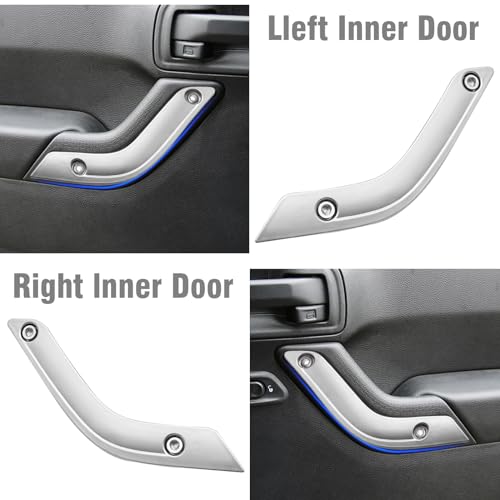 UOIENRT 2Pcs Interior Door Grab Handle Inserts Cover Trim Replacement for Jeep 2011-2018 Wrangler JK(Left+Right) - Image 3