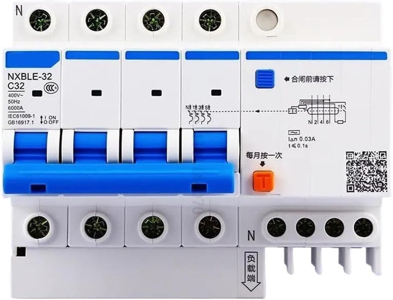 4P 25A Residual Current Circuit Breaker 30mA C10A 16A 20A 32A Replace DZ47LE 32 - Image 1