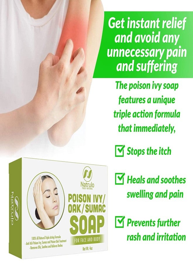 Natrulo Poison Ivy Soap Bar - All Natural Poison Ivy Treatment - Anti-Itch Soap Skin Cleanser Bar for Poison Ivy, Poison Oak & Sumac - Removes Oils, Soothes & Relieves Rashes - 4 oz Bar Made in USA - Image 2