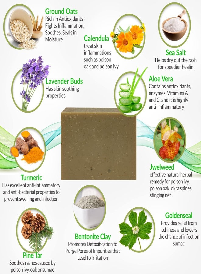 Natrulo Poison Ivy Soap Bar - All Natural Poison Ivy Treatment - Anti-Itch Soap Skin Cleanser Bar for Poison Ivy, Poison Oak & Sumac - Removes Oils, Soothes & Relieves Rashes - 4 oz Bar Made in USA - Image 5