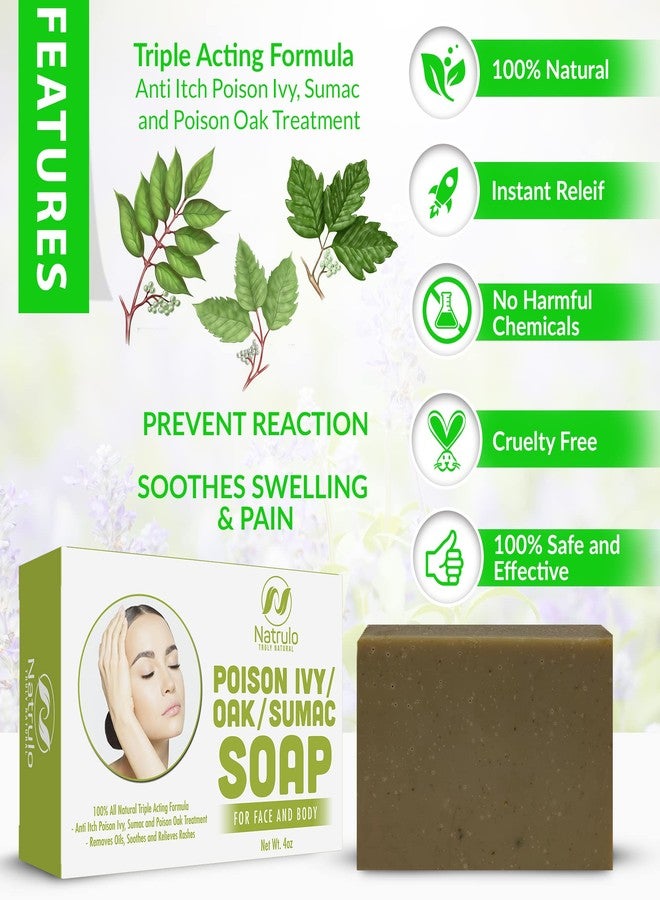 Natrulo Poison Ivy Soap Bar - All Natural Poison Ivy Treatment - Anti-Itch Soap Skin Cleanser Bar for Poison Ivy, Poison Oak & Sumac - Removes Oils, Soothes & Relieves Rashes - 4 oz Bar Made in USA - Image 3