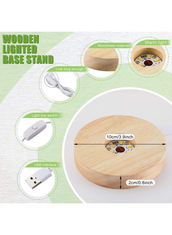 Honoson 8 Pcs Wooden LED Display Base Lighted Base for Crystal Art Wood Display Lighted Base for Glass Art LED Lighted Base for Display 3D Crystal Glass Warm Light (Round Surface Style) - pzsku/ZED8BA280ECD26D5DDA6DZ/45/_/1740982615/63e5d23e-c950-48f1-9e7c-6123a89fdea0