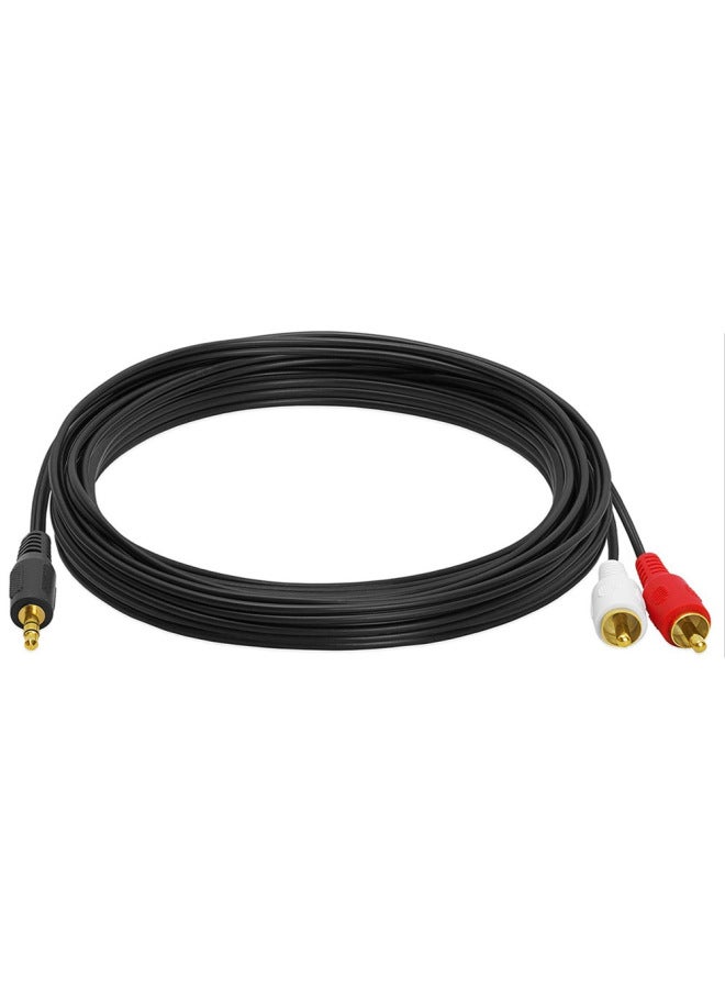 Audio Cable 3.5mm One And Two Turns Double AV Lotus Cable Computer Speaker Subwoofer Power Line Audio Cable-Color:3 M  - Image 2