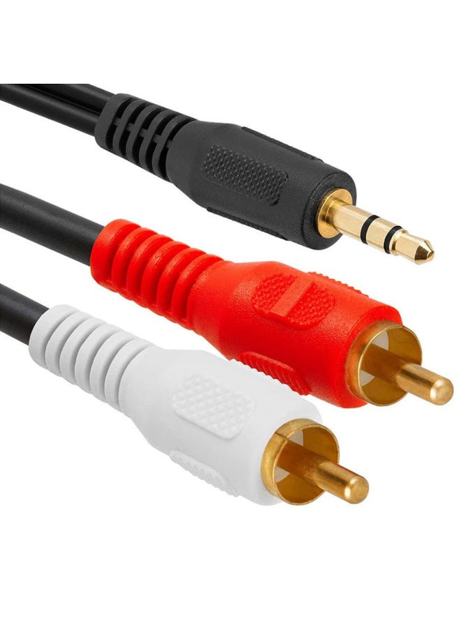 Audio Cable 3.5mm One And Two Turns Double AV Lotus Cable Computer Speaker Subwoofer Power Line Audio Cable-Color:3 M  - Image 3