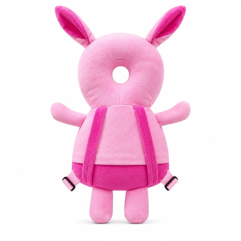 GLUN® Baby Cute Rabbit Soft Cushioning Fall Protector Backpack Pack of 1 Pink Colour, Adjustable Shoulder Belt, Head Protection Back for 6-12 Month Toddler Babies - Image 5