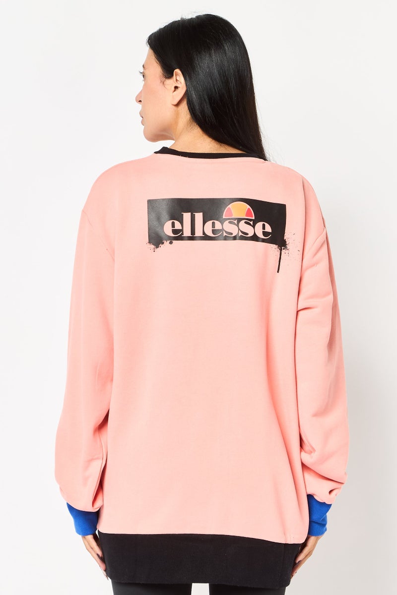 Ellesse Women Sportswear Fit Long Sleeves Outdoor Sweatshirt, Coral - Image 3