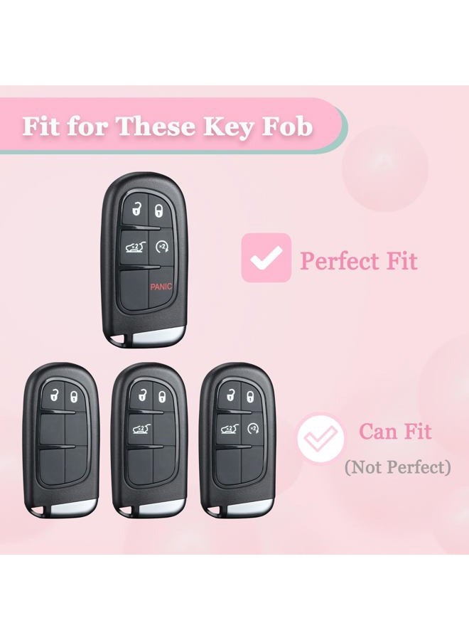 JAMCARI Pink Key Fob Cover - Car Key Case Shell Car Accessories Key Shells Soft TPU Key Case Protection Key Shell Case with Keychain for Women, Pink, Dodge - Image 2