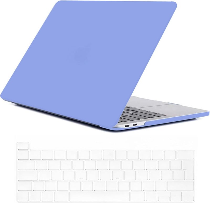 سيفن لاين متوافق مع حافظة MacBook Pro 13 بوصة 2023 2022 2021 2020 غطاء صلب لـ MacBook Pro 13 بوصة M1/M2 A2338/A2251/A2289 مع Touch Bar مع غطاء واقي للوحة المفاتيح، أزرق سيرينيتي - Image 1