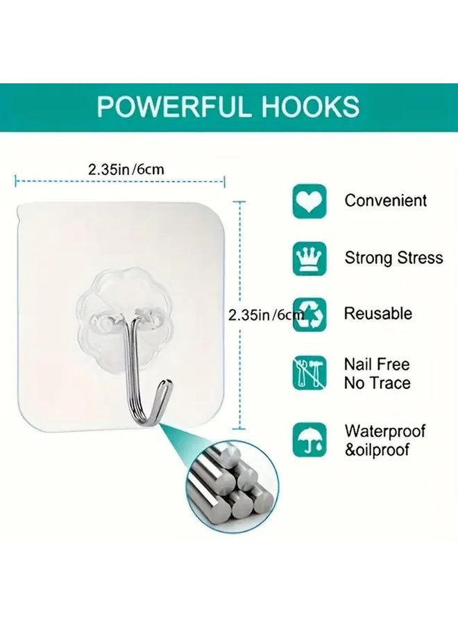 15PCS Transparent Multi Purpose Adhesive Hooks For Kitchen Bathroom Wall Storage - Image 4