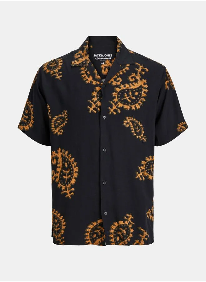 JACK & JONES All Over Print Resort Collar Regular Fit Shirt