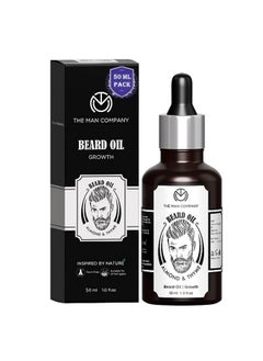 The Man Company 100% Natural Beard Oil - 50 Ml With Almond & Thyme For Faster, Thicker & Longer Beard | Best Beard Growth Oil For Men, Nourishes & Strengthens Uneven Patchy Beard  - Image 1