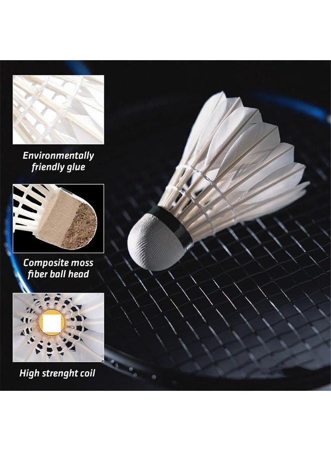 هومستر 6 أجهزة كمبيوتر شخصية ريش البادمينتون شاتلكوك ، شاتلكوك عالية السرعة دائمة ومستقرة ، كرات بيردي مجموعة للتدريب المهني أو الرياضات العائلية في الهواء الطلق - Image 3