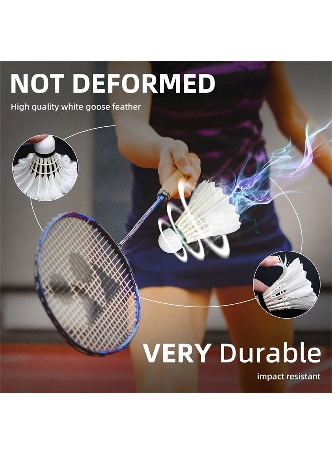 هومستر 6 أجهزة كمبيوتر شخصية ريش البادمينتون شاتلكوك ، شاتلكوك عالية السرعة دائمة ومستقرة ، كرات بيردي مجموعة للتدريب المهني أو الرياضات العائلية في الهواء الطلق - Image 2