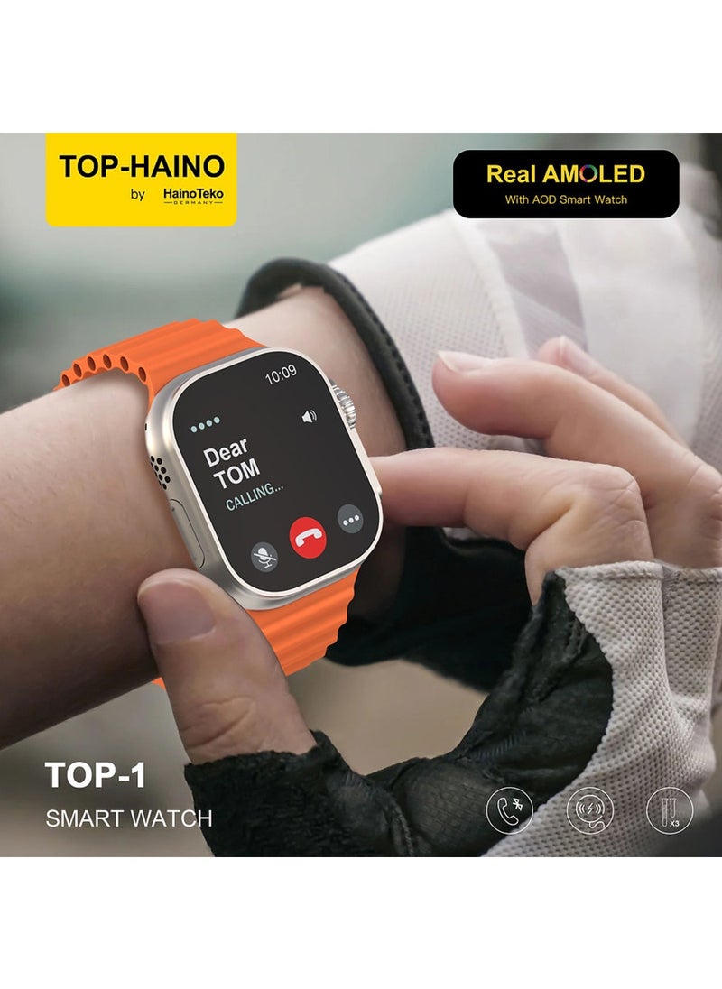 Haino Teko TOP 1 Full Screen Real AMOLED Display 3 Pair Straps Wireless Charger for Ladies and Gents  - Image 3