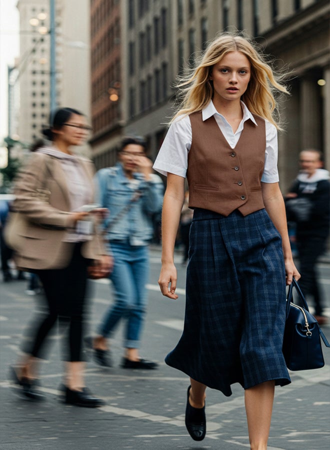 trendyol Limited Edition Brown Crop Fitted Button Detailed Woven Linen Look Vest TWOSS23YE00016 - Image 1