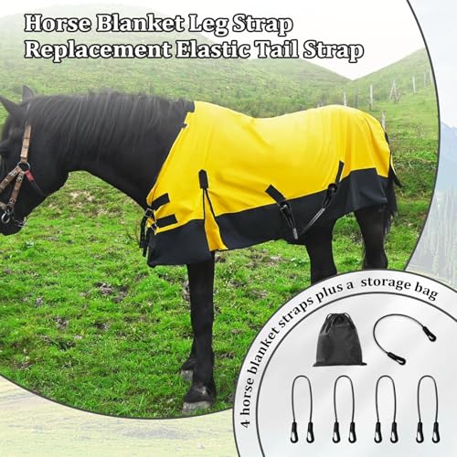 Xanadued 5 Pack Horse Blanket Straps Adjustable Elastic Tail Strap, Stretch Horse Rug Tail Strap with Double Ended Clips - Image 3