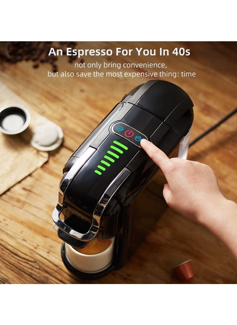 HiBREW - New 5 in 1 Capsule Coffee Machine With 7 Levels Water Volume Adjustment Black - Image 1