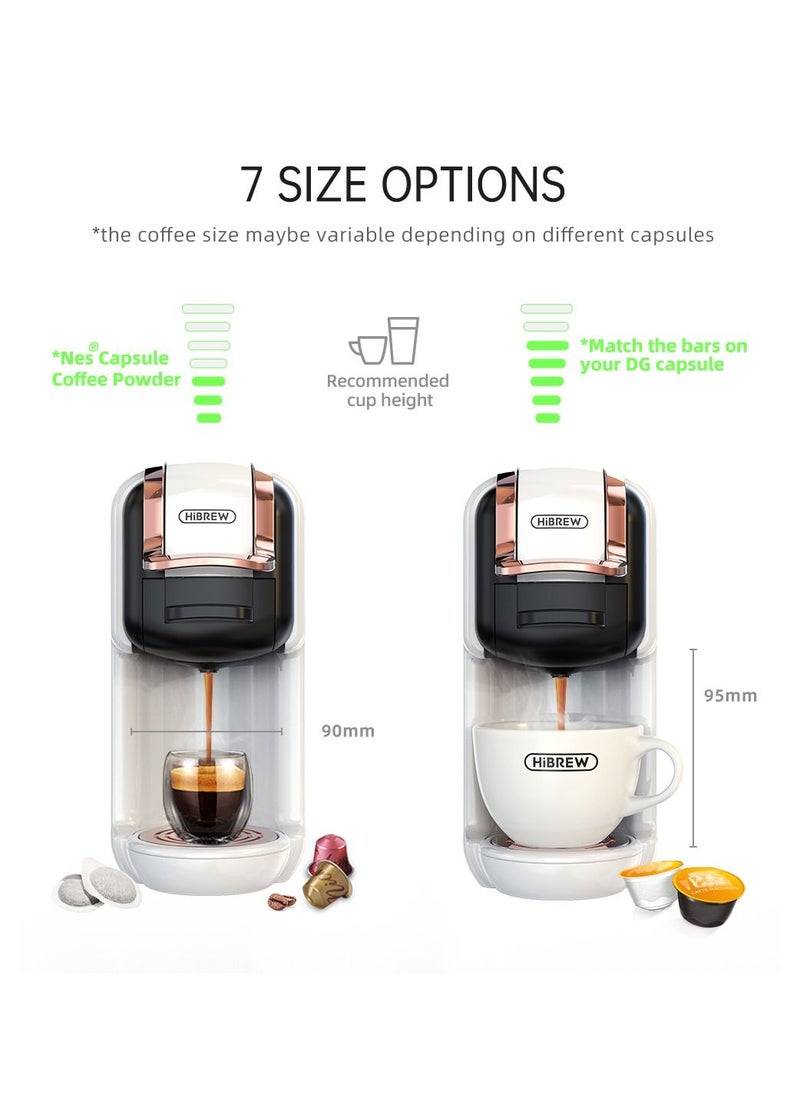HiBREW - New 5 in 1 Capsule Coffee Machine With 7 Levels Water Volume Adjustment Black - Image 1