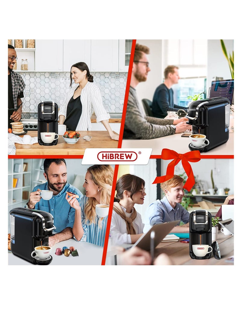 HiBREW - New 5 in 1 Capsule Coffee Machine With 7 Levels Water Volume Adjustment Black - Image 1